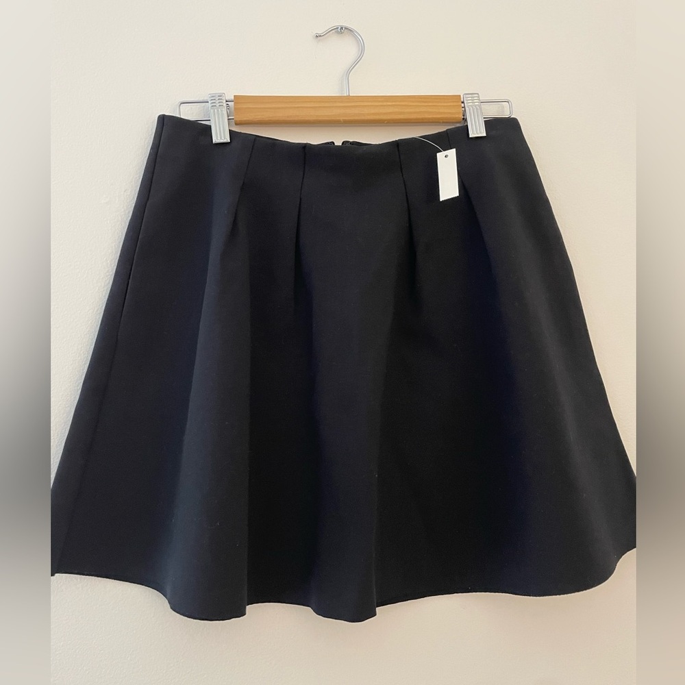 Madewell Pleaded Black Short Skirt Size 4 (NWT) - Picture 2 of 5